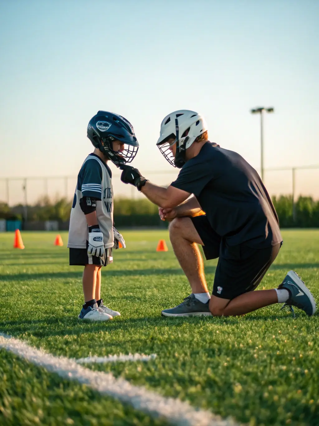 An image of a coach mentoring a young player, emphasizing the importance of guidance and personal development.